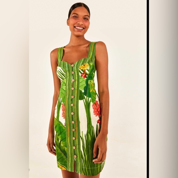 FARM Rio Dresses & Skirts - FARM RIO Fresh Forest Scarf Mini Dress